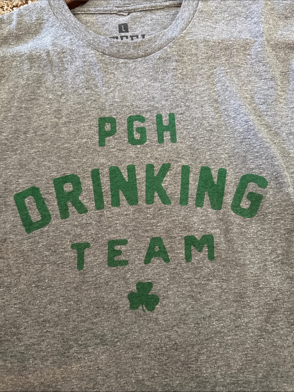 PGH Drinking Team Gray & Green Graphic T-Shirt